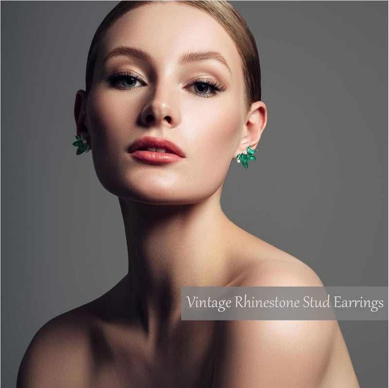 Spiritlele Sparkly Rhinestone Drop Earring Dainty Faux Crystal Earring Studs for Women Wedding Prom Party - Image 2